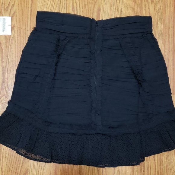 Asos Designs Black Ruched Detail Textured Chiffon Skirt Size 8 NWT - Picture 4 of 6